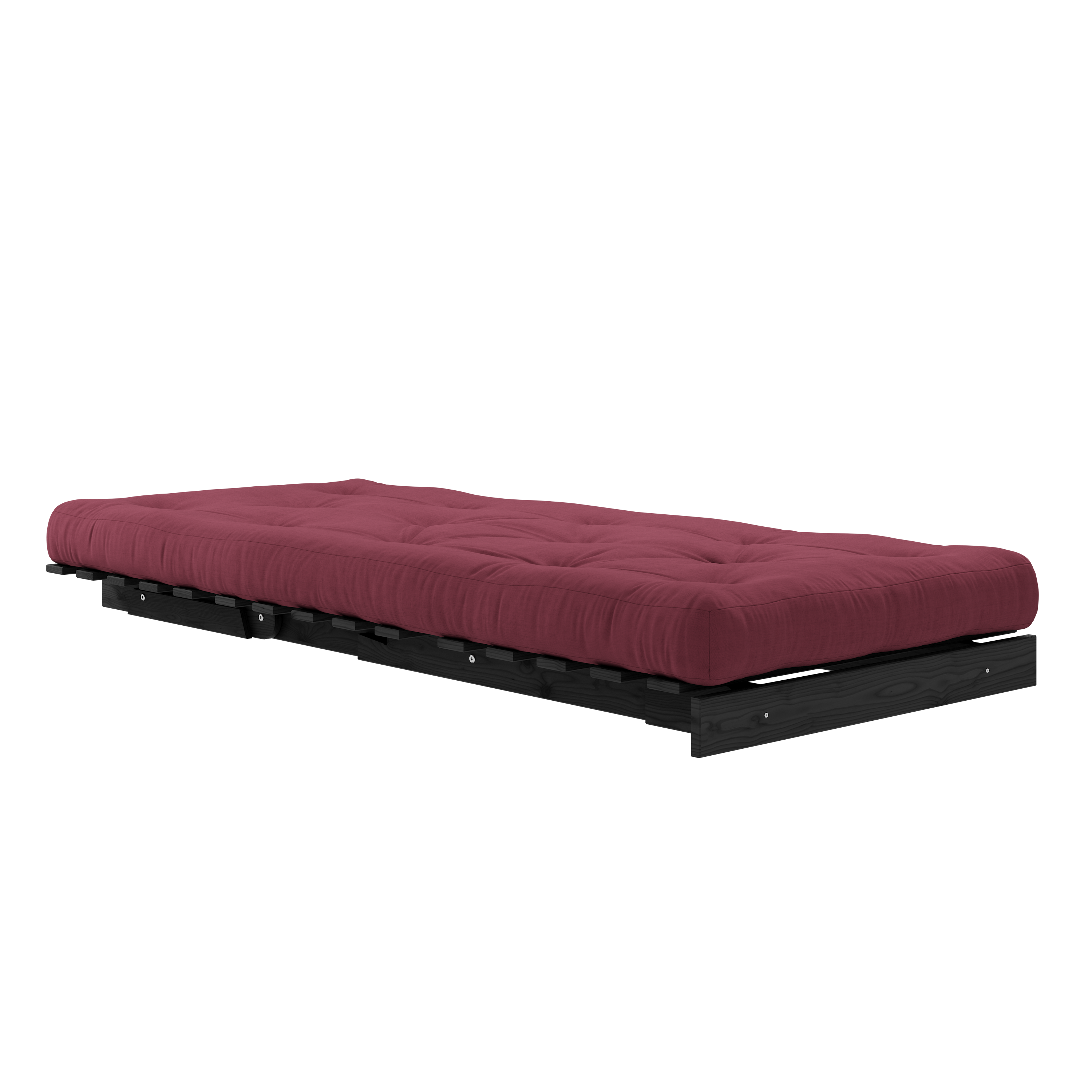 ROOTS BLACK NIGHT LACQUERED 90 X 200 W. ROOTS MATTRESS BORDEAUX 90 X 200