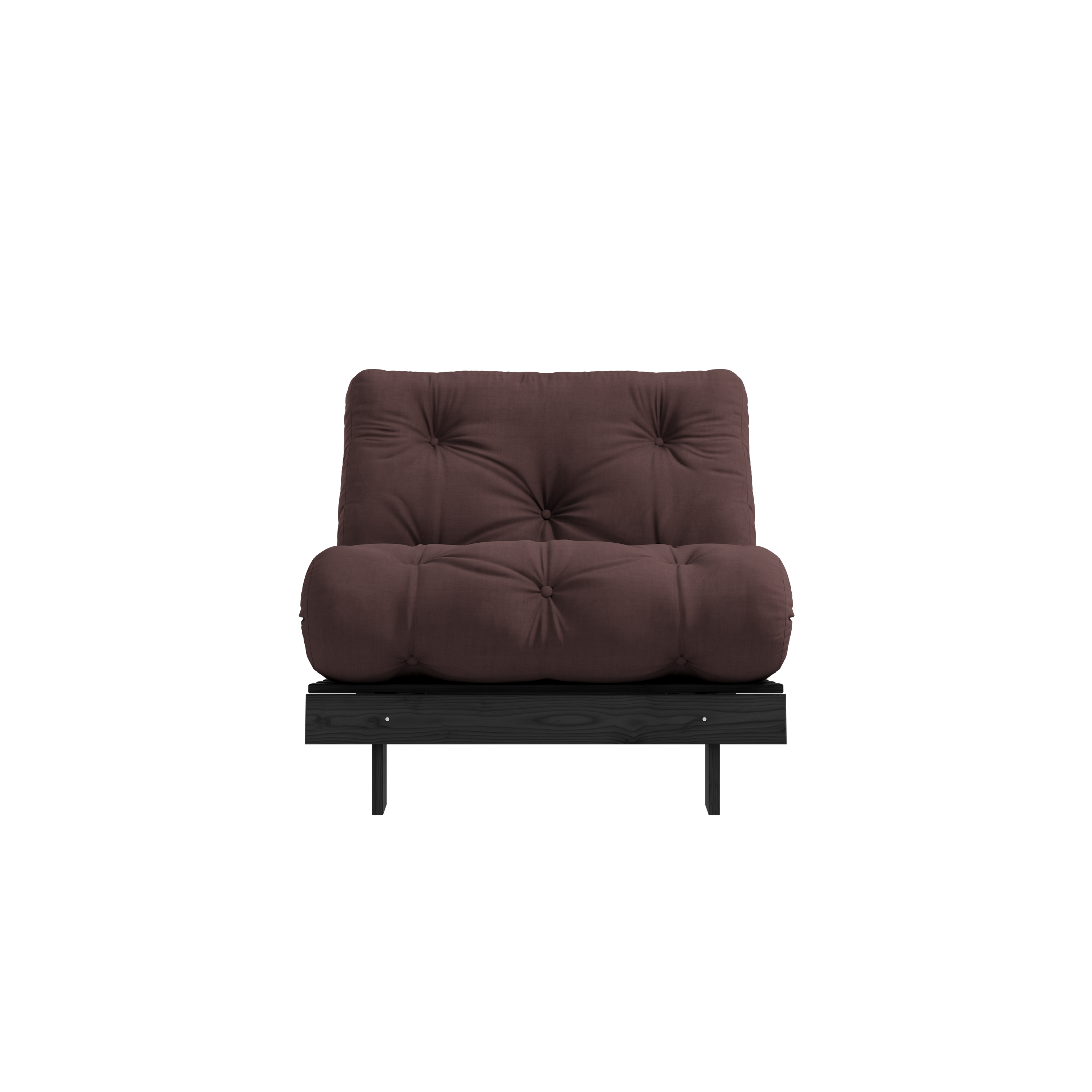 ROOTS BLACK NIGHT LACQUERED 90 X 200 W. ROOTS MATTRESS BROWN 90 X 200