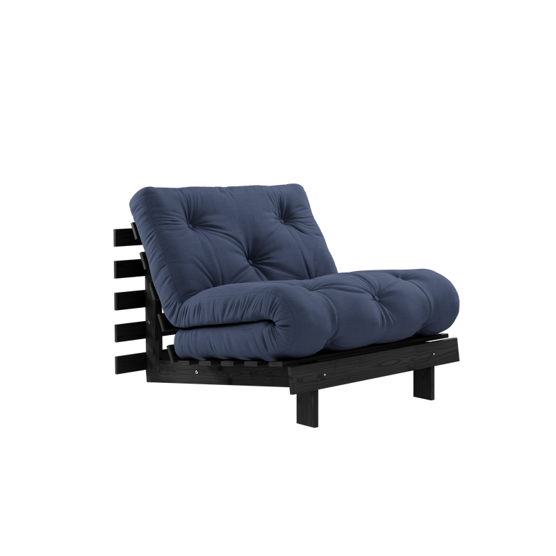 ROOTS BLACK NIGHT LACQUERED 90 X 200 W. ROOTS MATTRESS NAVY