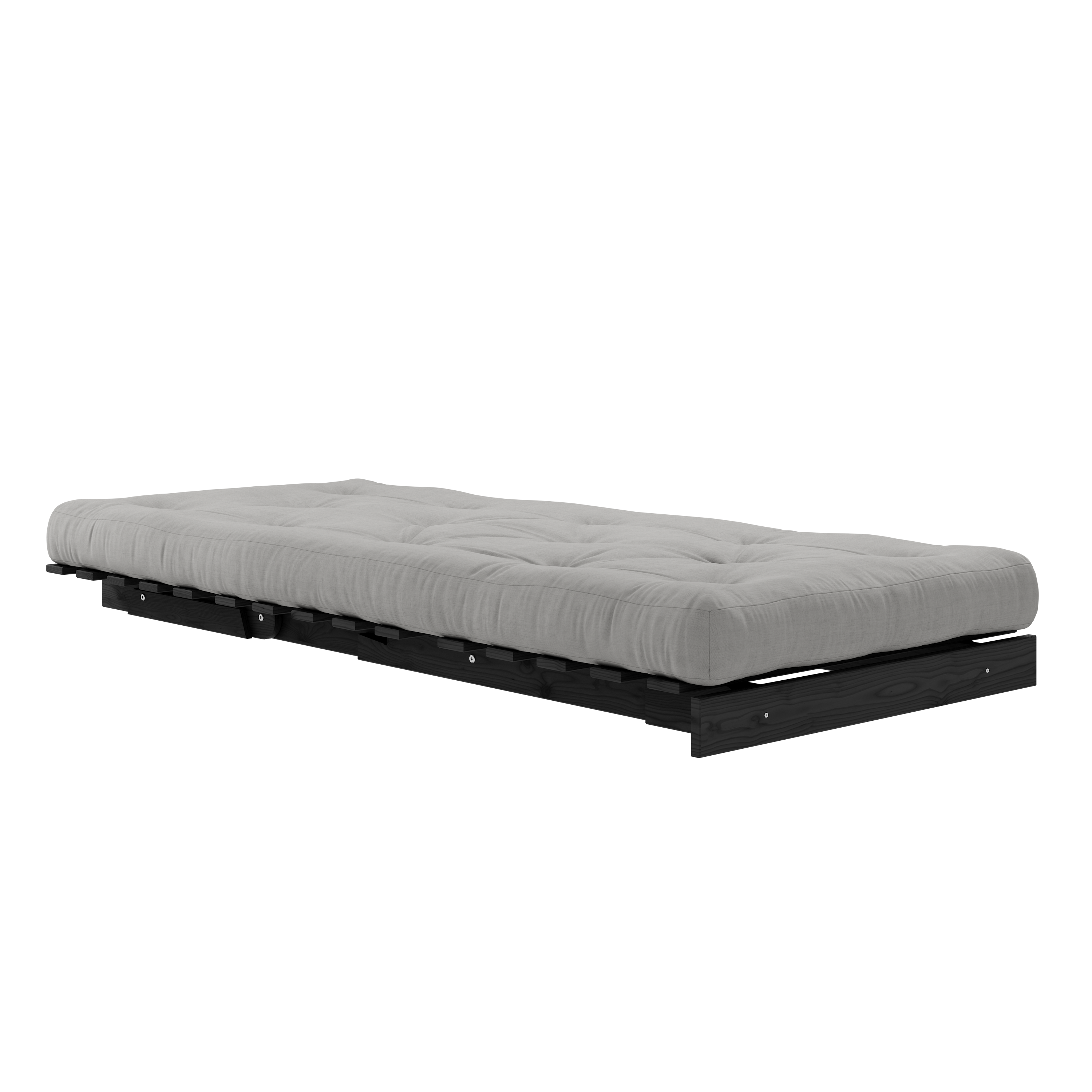 ROOTS BLACK NIGHT LACQUERED 90 X 200 W. ROOTS MATTRESS GREY 90 X 200
