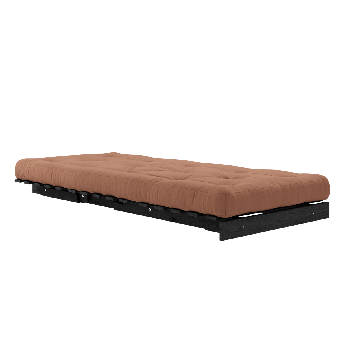 ROOTS BLACK NIGHT LACQUERED 90 X 200 W. ROOTS MATTRESS CLAY BROWN 90 X 200