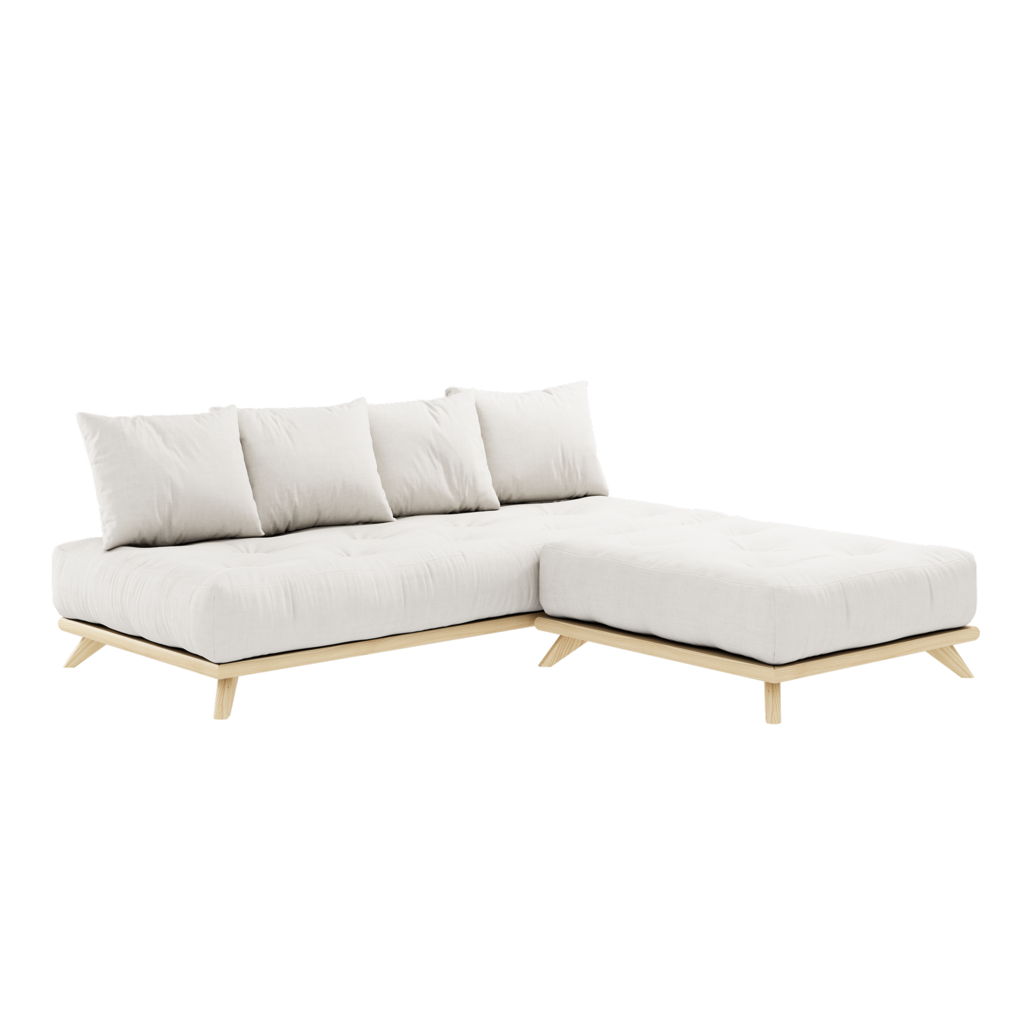 SENZA DAYBED CLEAR LACQUERED W. SENZA DAYBED MATTRESS SET NATURAL