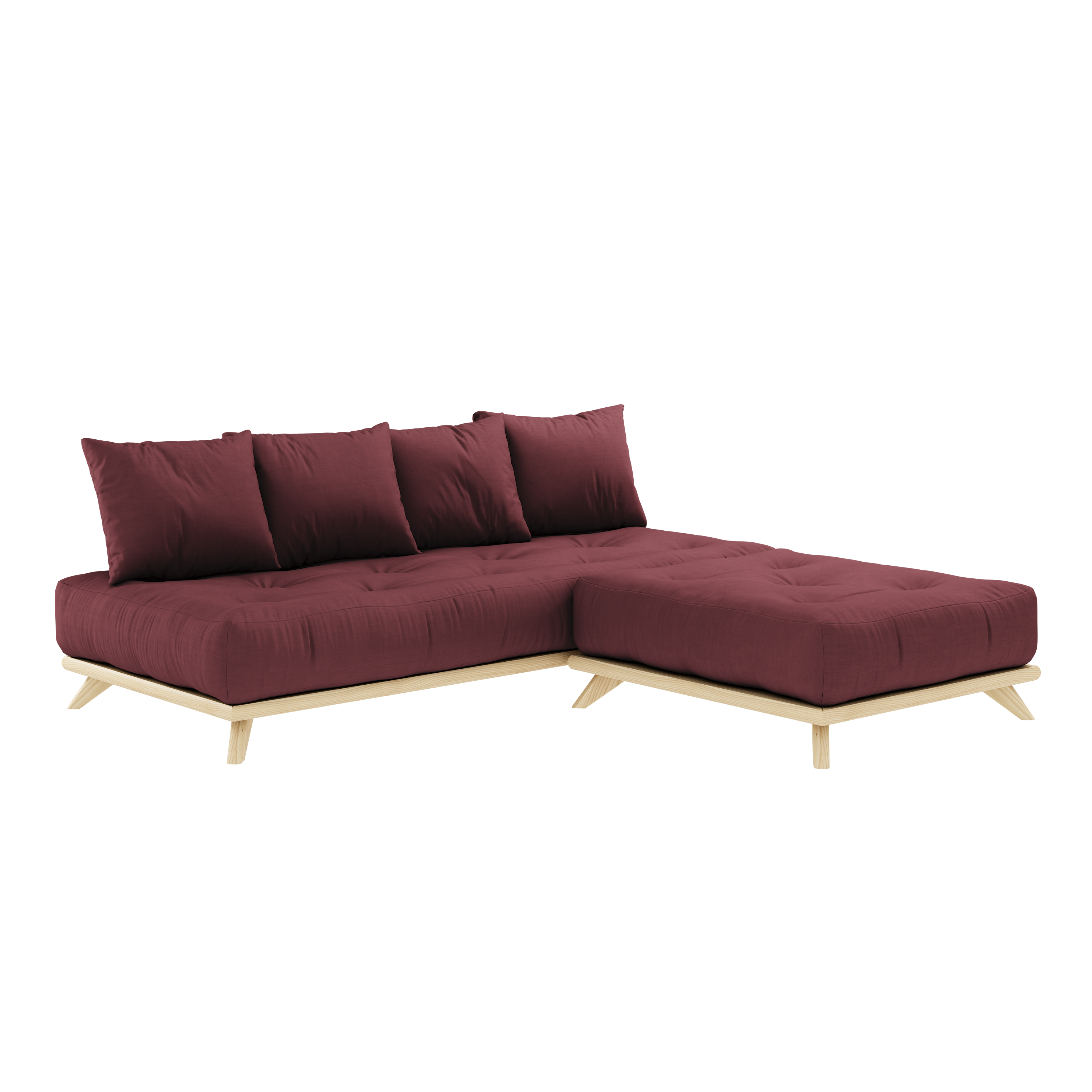 SENZA DAYBED CLEAR LACQUERED W. SENZA DAYBED MATTRESS SET BORDEAUX