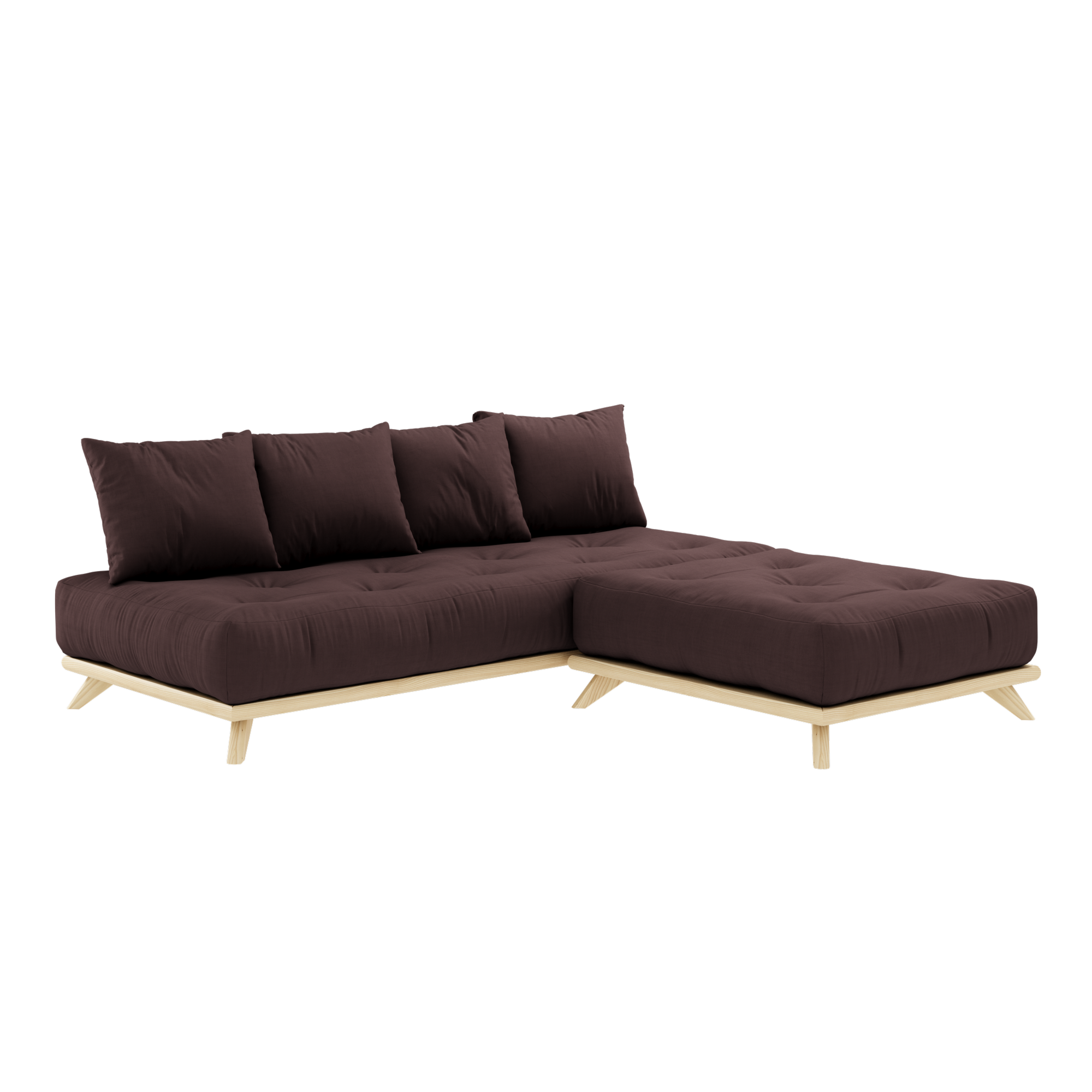 SENZA DAYBED CLEAR LACQUERED W. SENZA DAYBED MATTRESS SET BROWN
