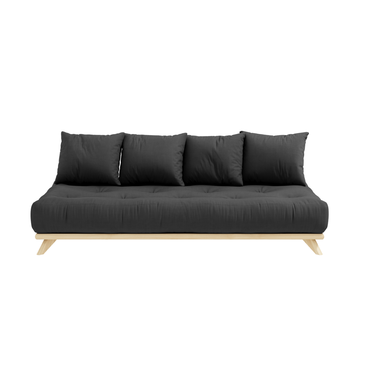 SENZA DAYBED CLEAR LACQUERED W. SENZA DAYBED MATTRESS SET DARK GREY