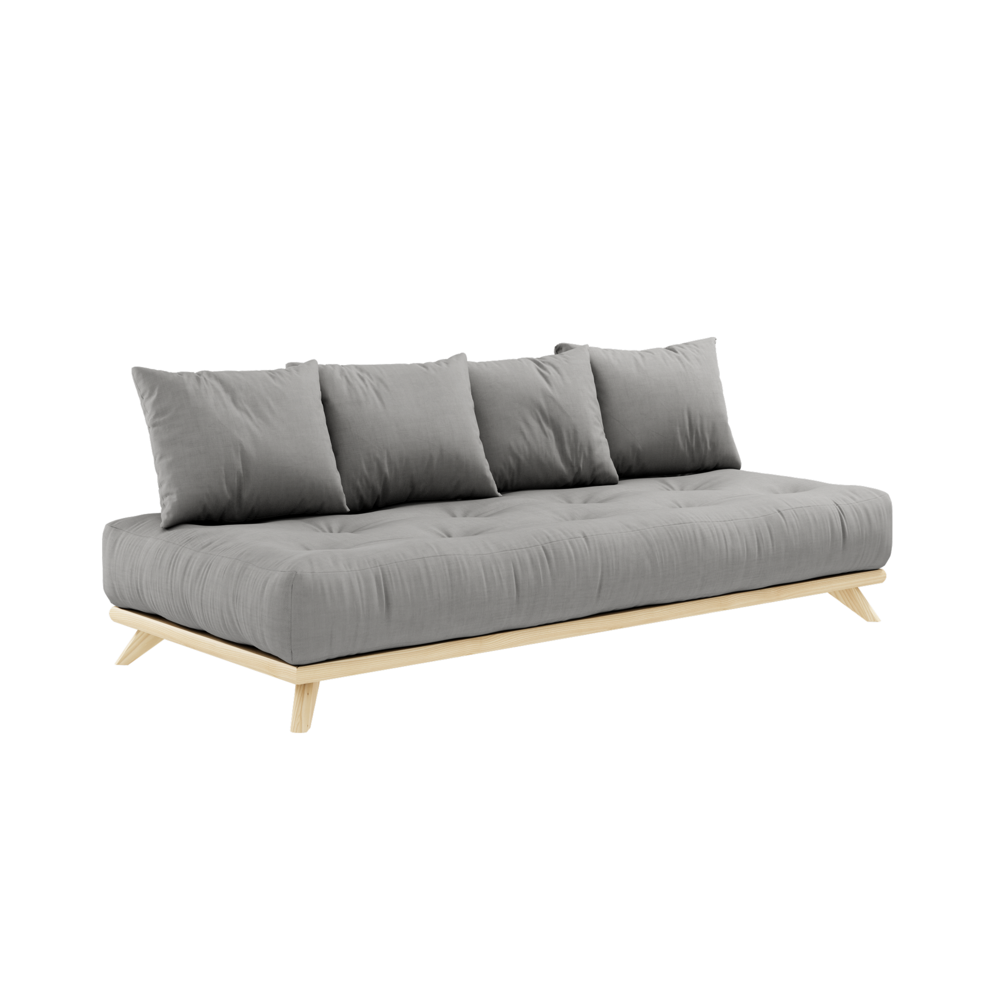 SENZA DAYBED CLEAR LACQUERED W. SENZA DAYBED MATTRESS SET GREY