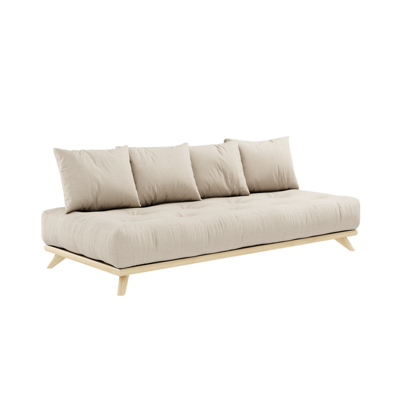 SENZA DAYBED CLEAR LACQUERED W. SENZA DAYBED MATTRESS SET BEIGE