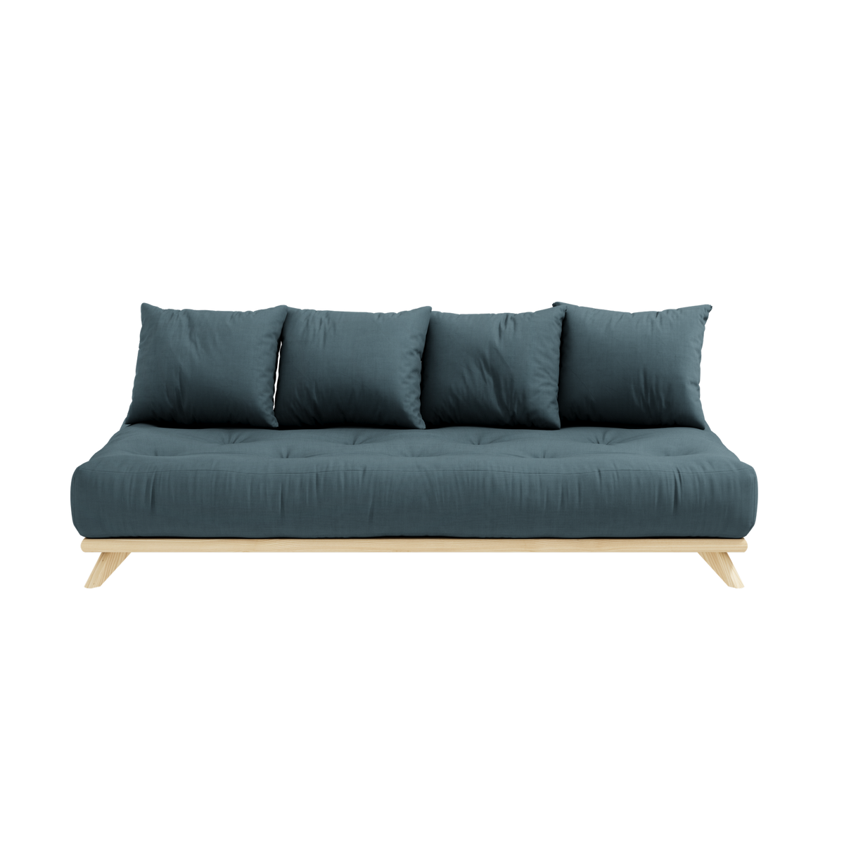 SENZA DAYBED CLEAR LACQUERED W. SENZA DAYBED MATTRESS SET PETROL BLUE