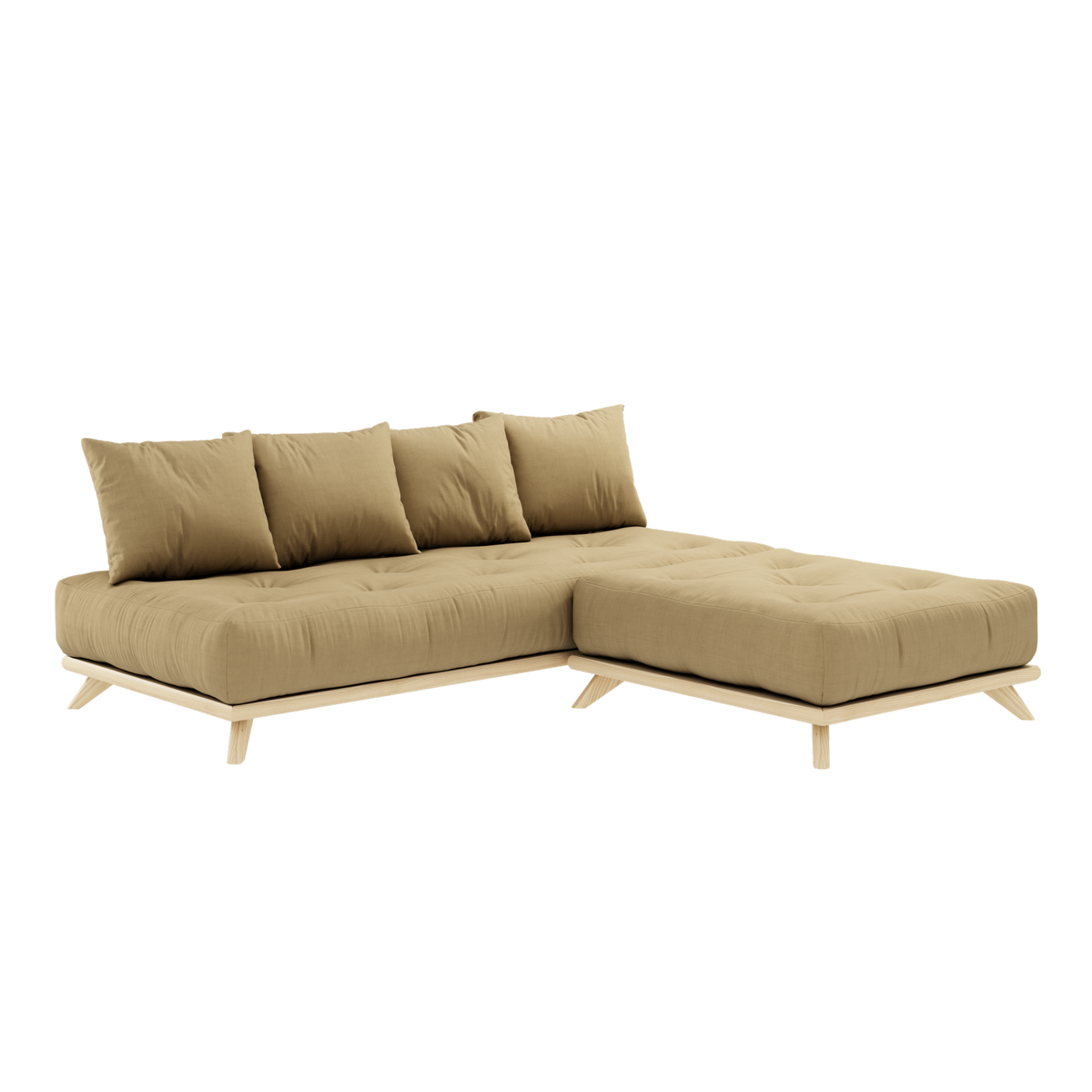 SENZA DAYBED CLEAR LACQUERED W. SENZA DAYBED MATTRESS SET WHEAT BEIGE