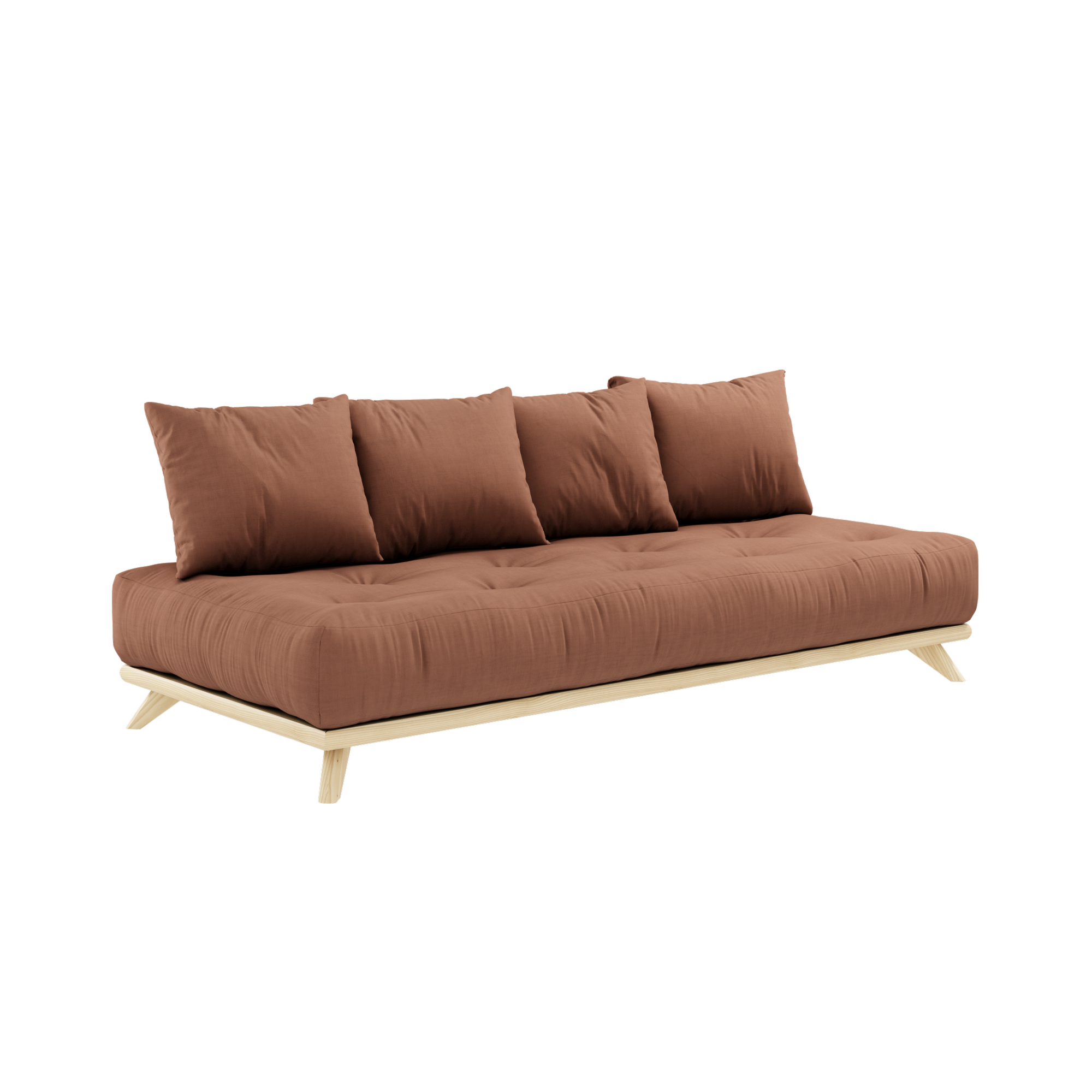 SENZA DAYBED CLEAR LACQUERED W. SENZA DAYBED MATTRESS SET CLAY BROWN