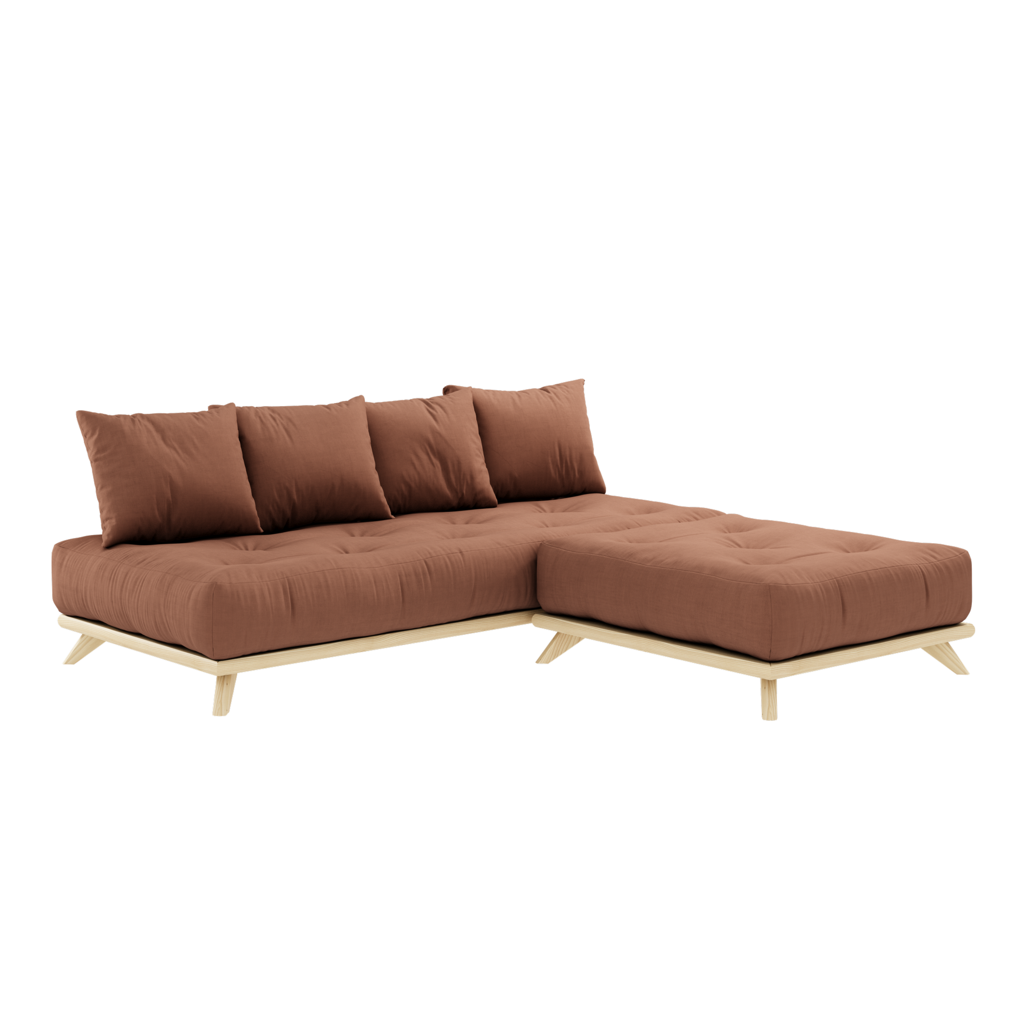 SENZA DAYBED CLEAR LACQUERED W. SENZA DAYBED MATTRESS SET CLAY BROWN
