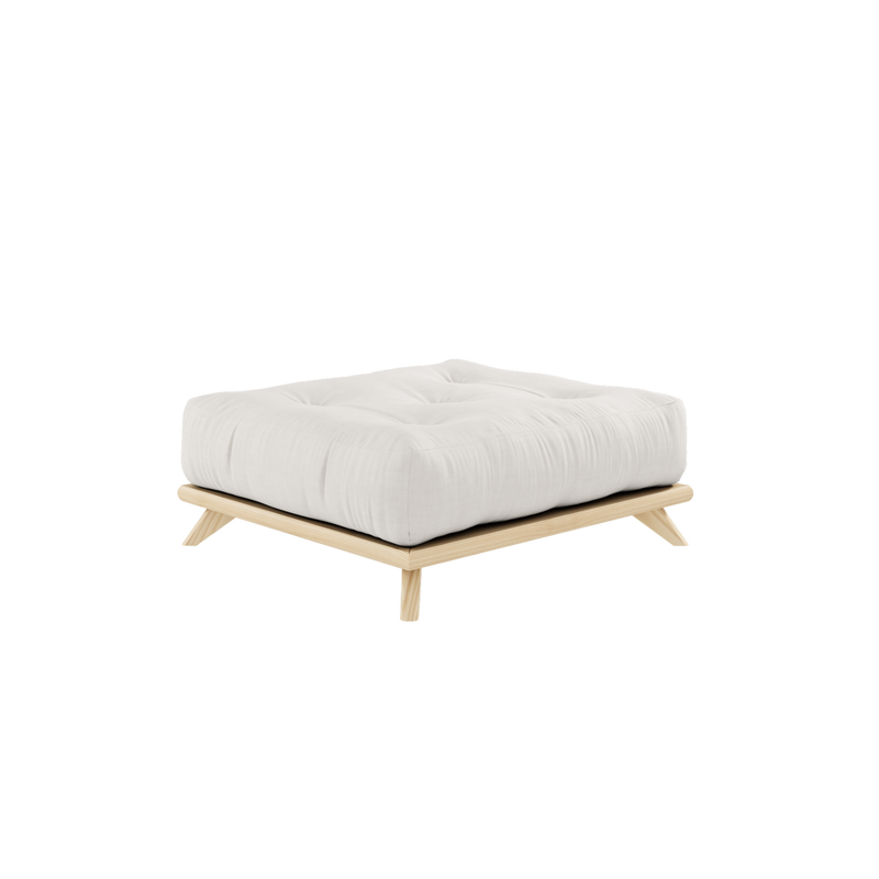 SENZA STOOL CLEAR LACQUERED W. SENZA STOOL MATTRESS NATURAL