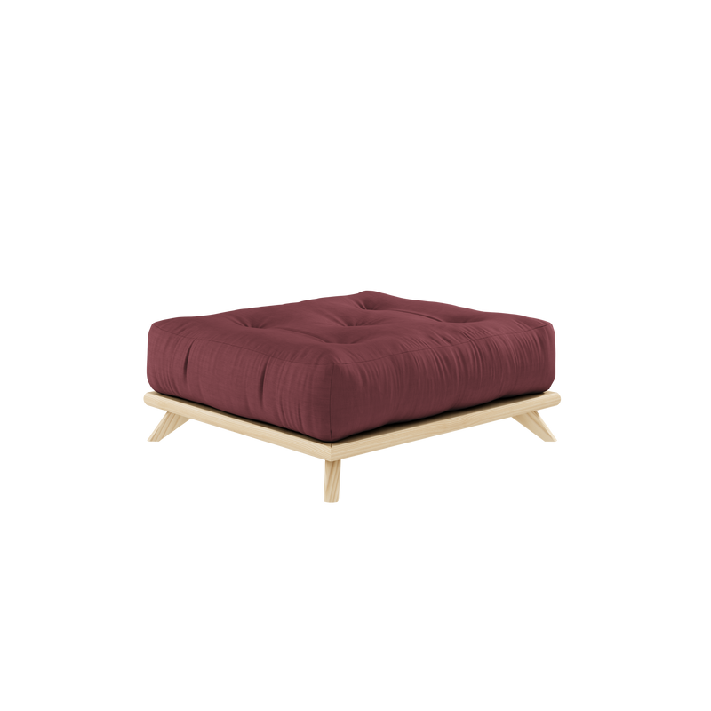 SENZA STOOL CLEAR LACQUERED W. SENZA STOOL MATTRESS BORDEAUX