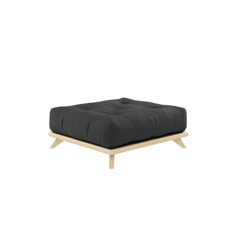 SENZA STOOL CLEAR LACQUERED W. SENZA STOOL MATTRESS DARK GREY