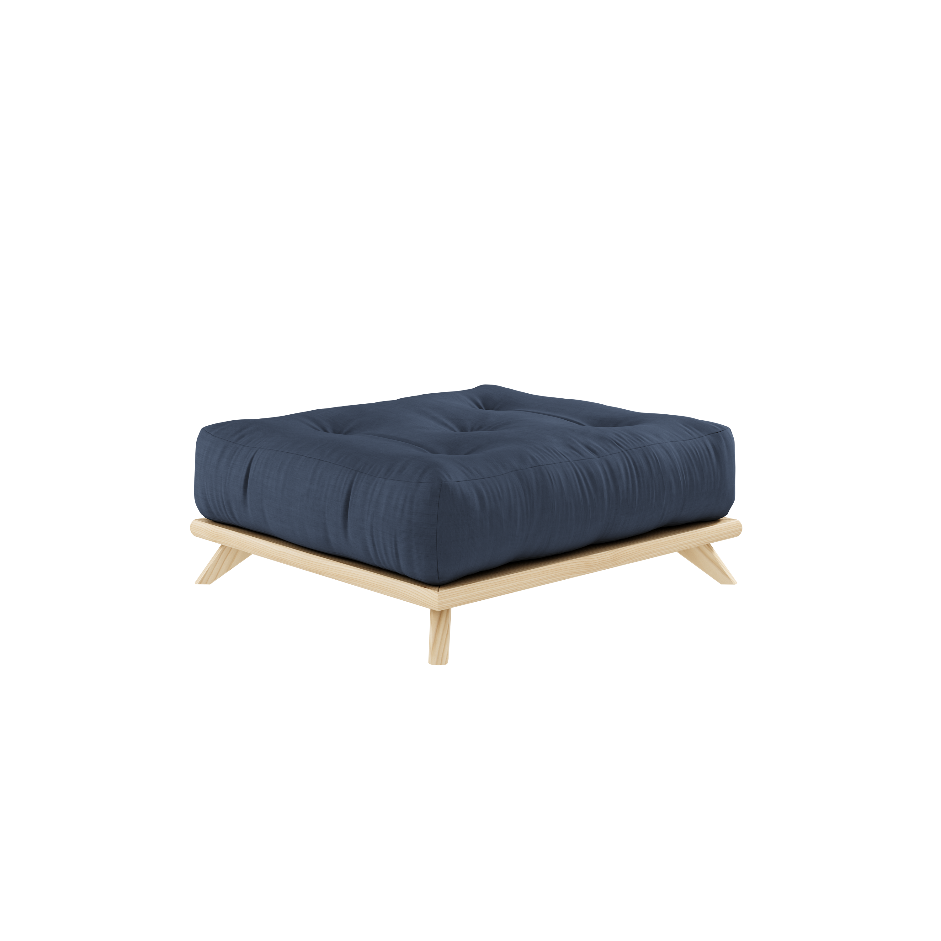 SENZA STOOL CLEAR LACQUERED W. SENZA STOOL MATTRESS NAVY