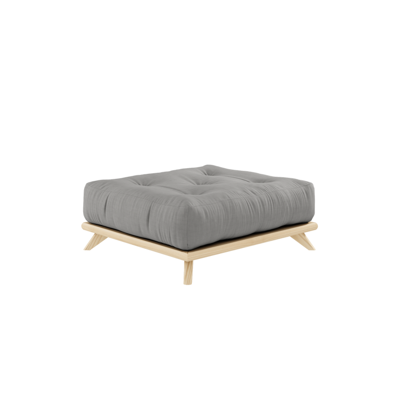 SENZA STOOL CLEAR LACQUERED W. SENZA STOOL MATTRESS GREY