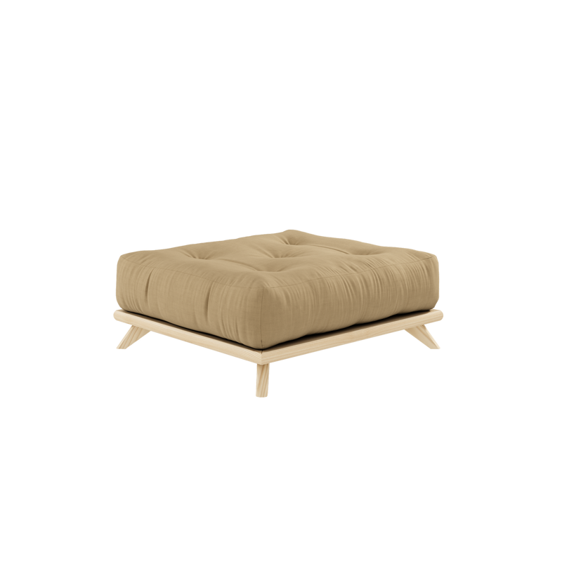 SENZA STOOL CLEAR LACQUERED W. SENZA STOOL MATTRESS WHEAT BEIGE