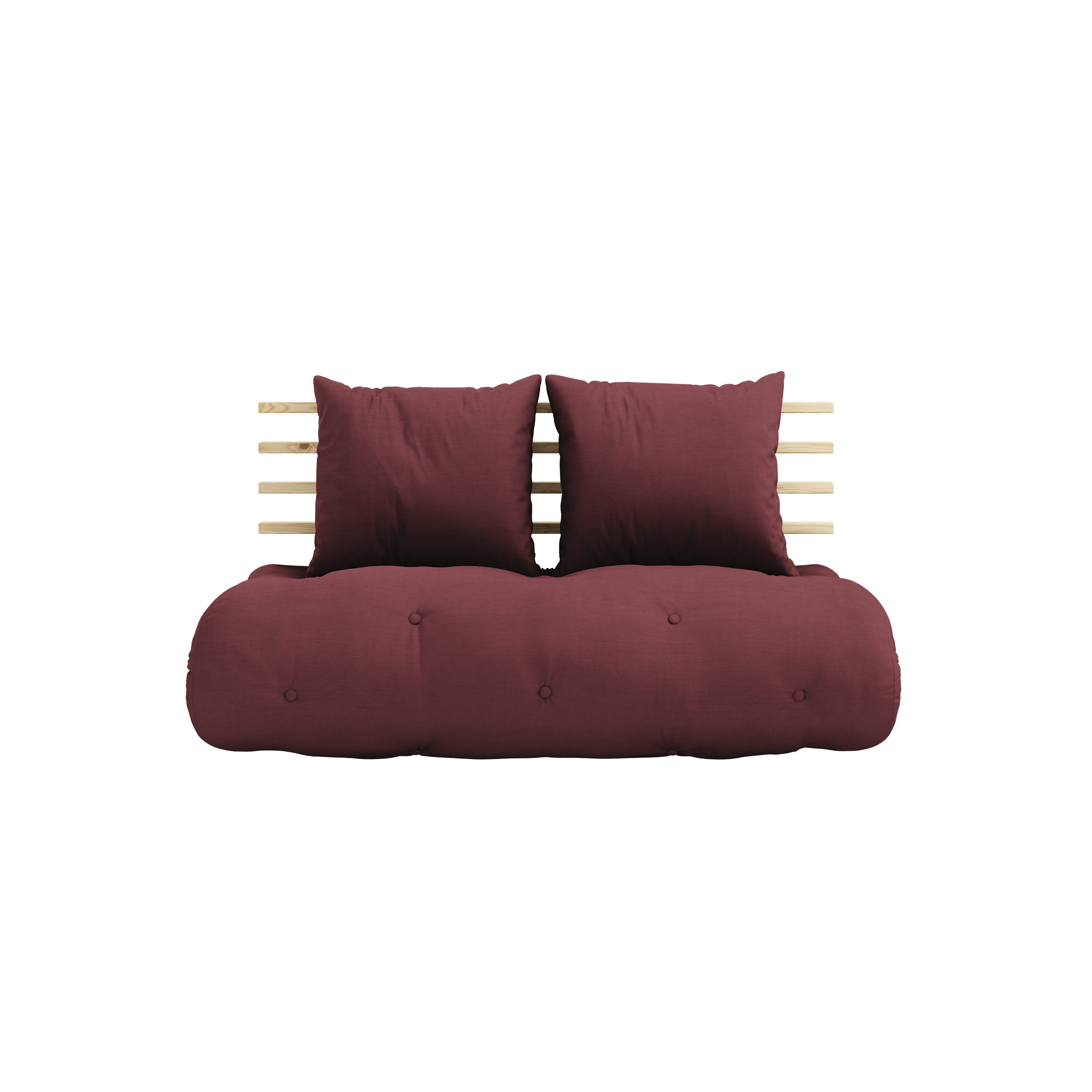 SHIN SANO CLEAR LACQUERED W. SHIN SANO MATTRESS SET BORDEAUX