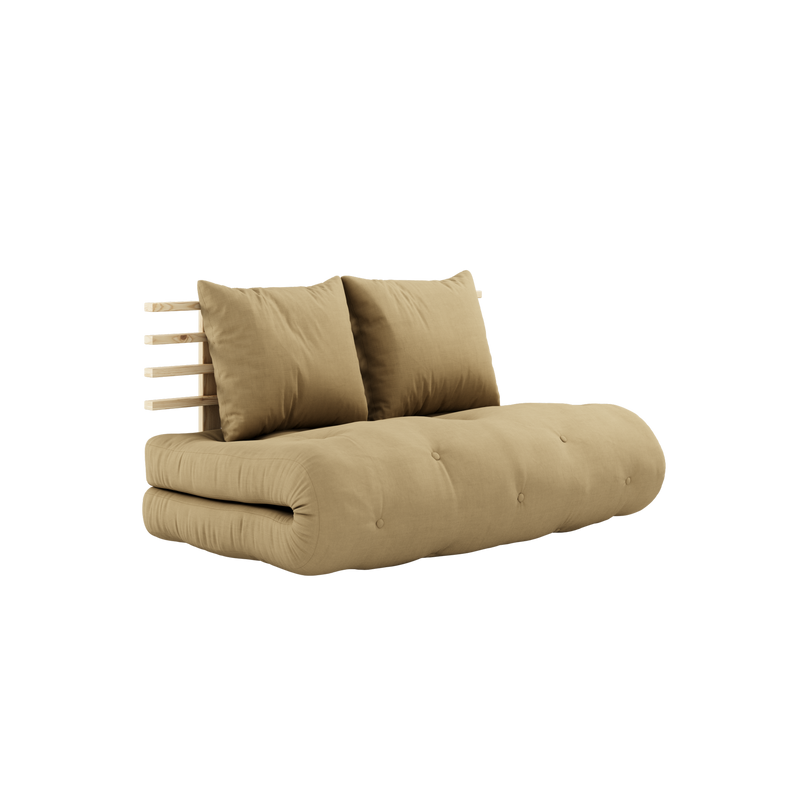 SHIN SANO CLEAR LACQUERED W. SHIN SANO MATTRESS SET WHEAT BEIGE