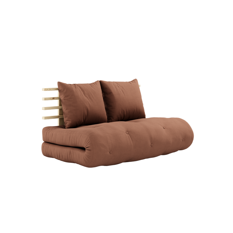 SHIN SANO CLEAR LACQUERED W. SHIN SANO MATTRESS SET CLAY BROWN