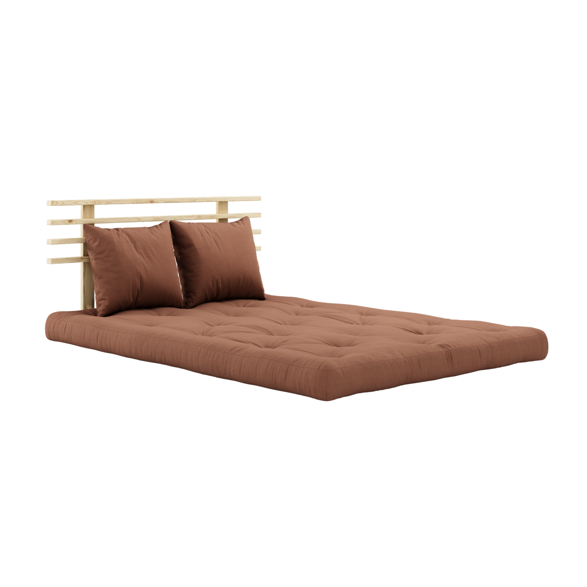 SHIN SANO CLEAR LACQUERED W. SHIN SANO MATTRESS SET CLAY BROWN