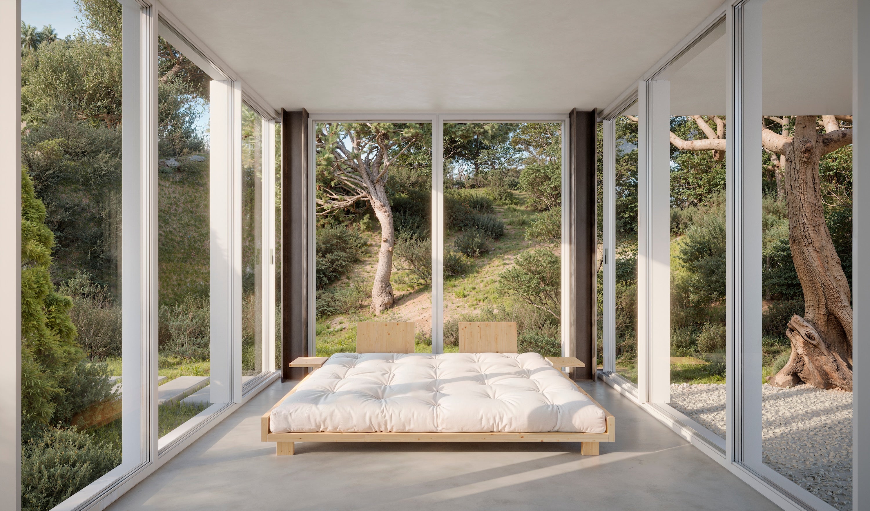 SOCIAL BED CLEAR LACQUERED 160 X 200