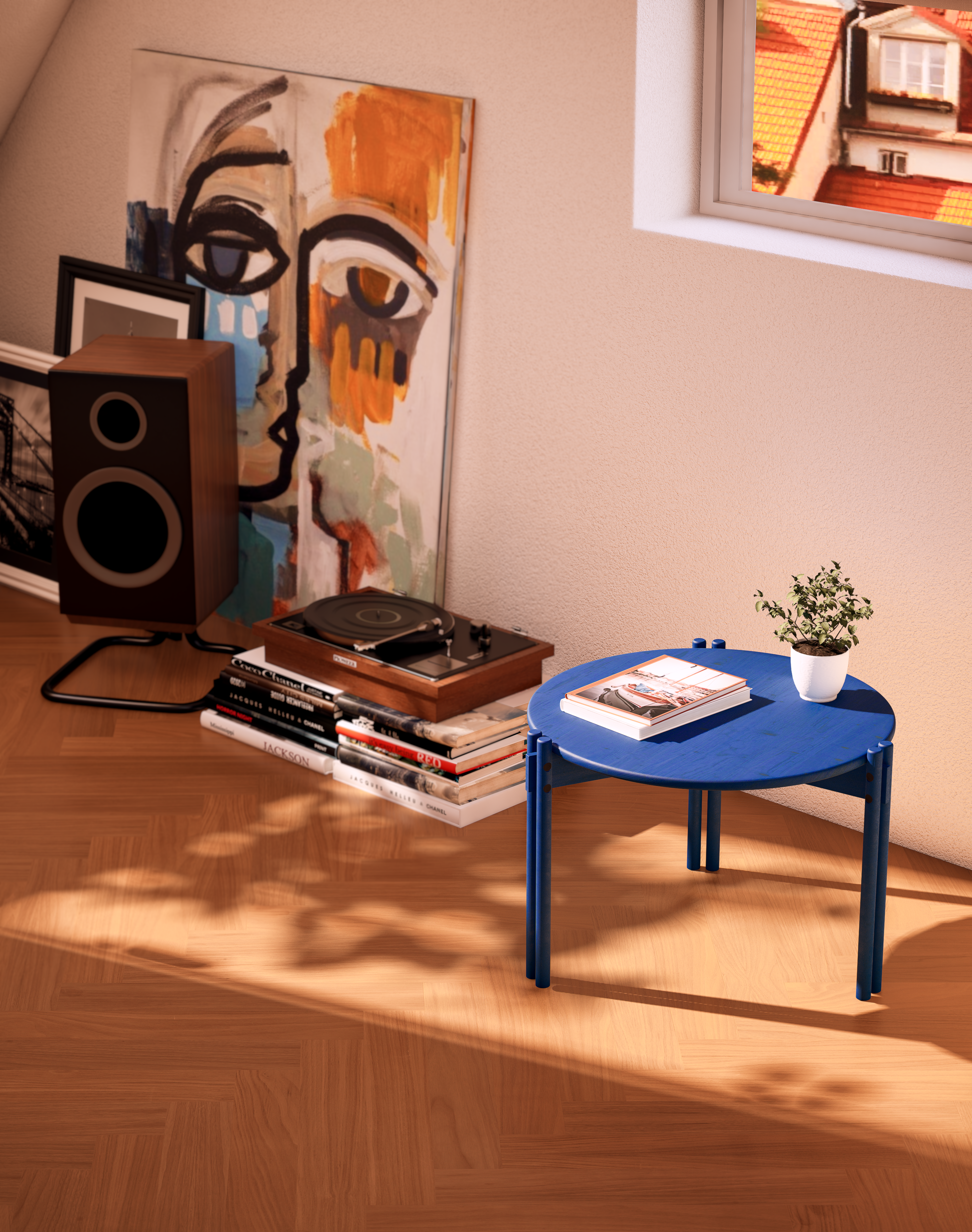 STICKS TABLE HIGH COBALT BLUE