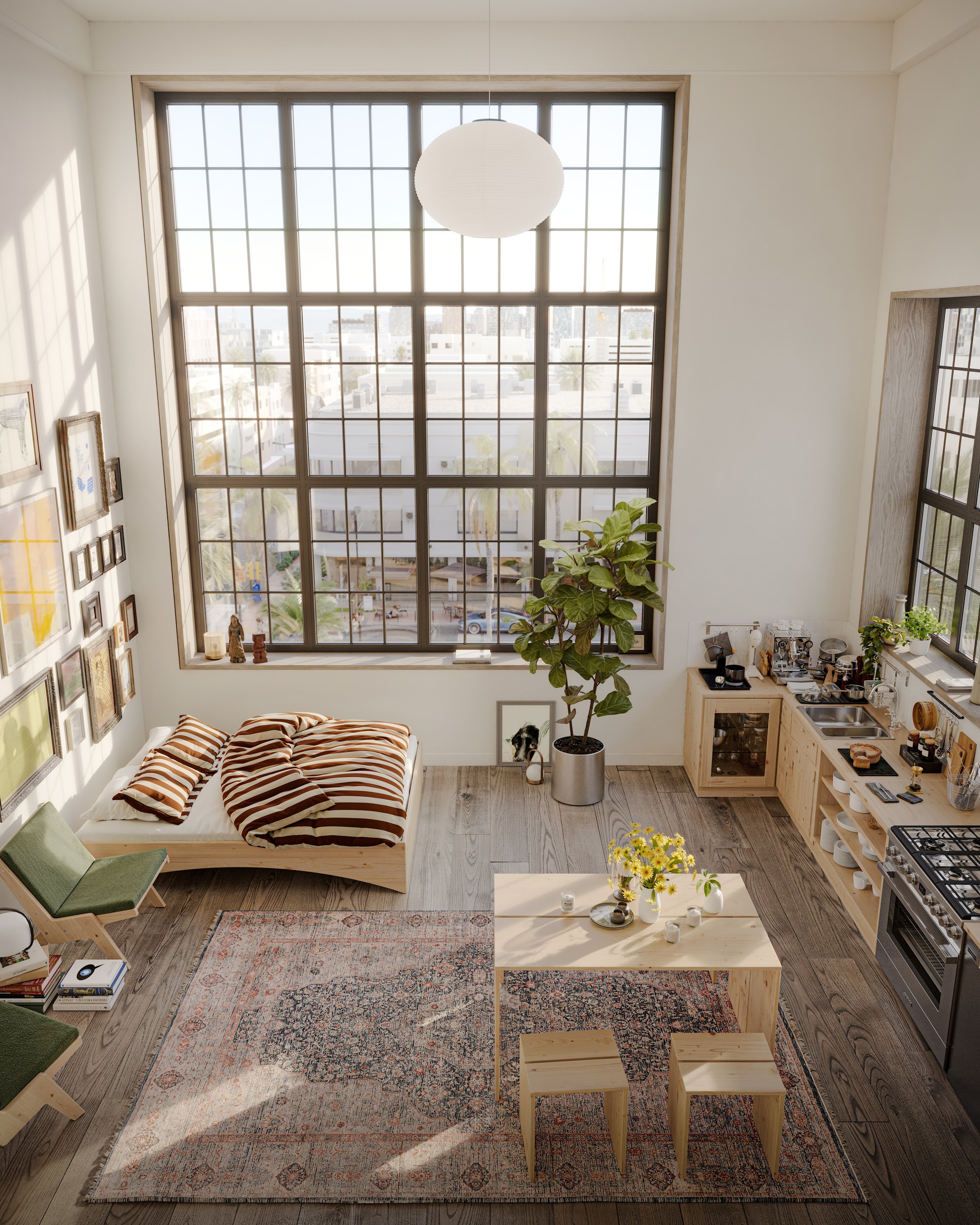 SWAY LOUNGE CHAIR RAW W. PEBBLE BEIGE MATTRESS