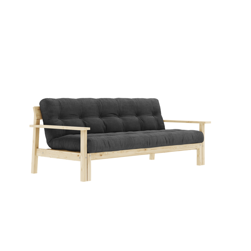 UNWIND CLEAR LACQUERED W. 5-LAYER MIXED MATTRESS CHARCOAL
