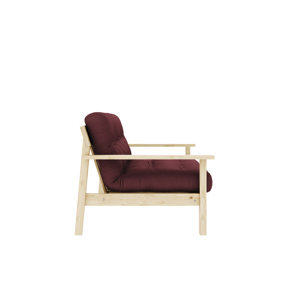 UNWIND CLEAR LACQUERED W. 5-LAYER MIXED MATTRESS BORDEAUX