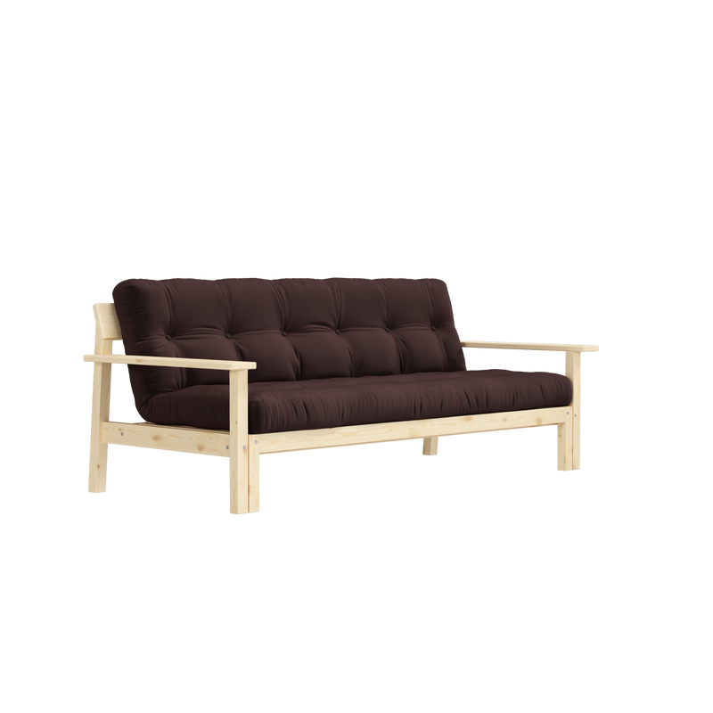 UNWIND CLEAR LACQUERED W. 5-LAYER MIXED MATTRESS BROWN
