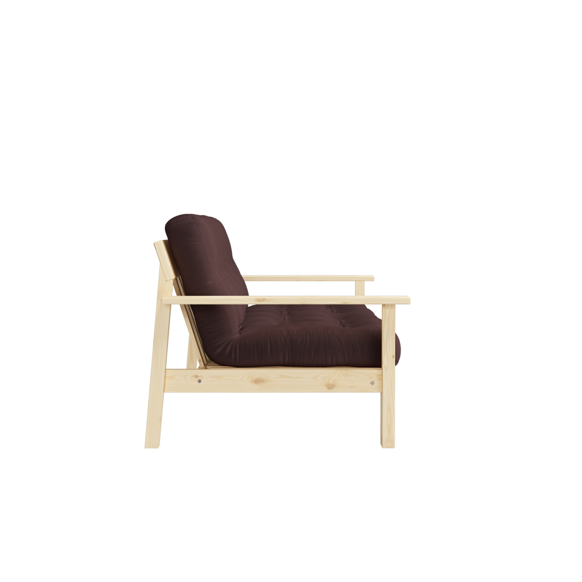 UNWIND CLEAR LACQUERED W. 5-LAYER MIXED MATTRESS BROWN