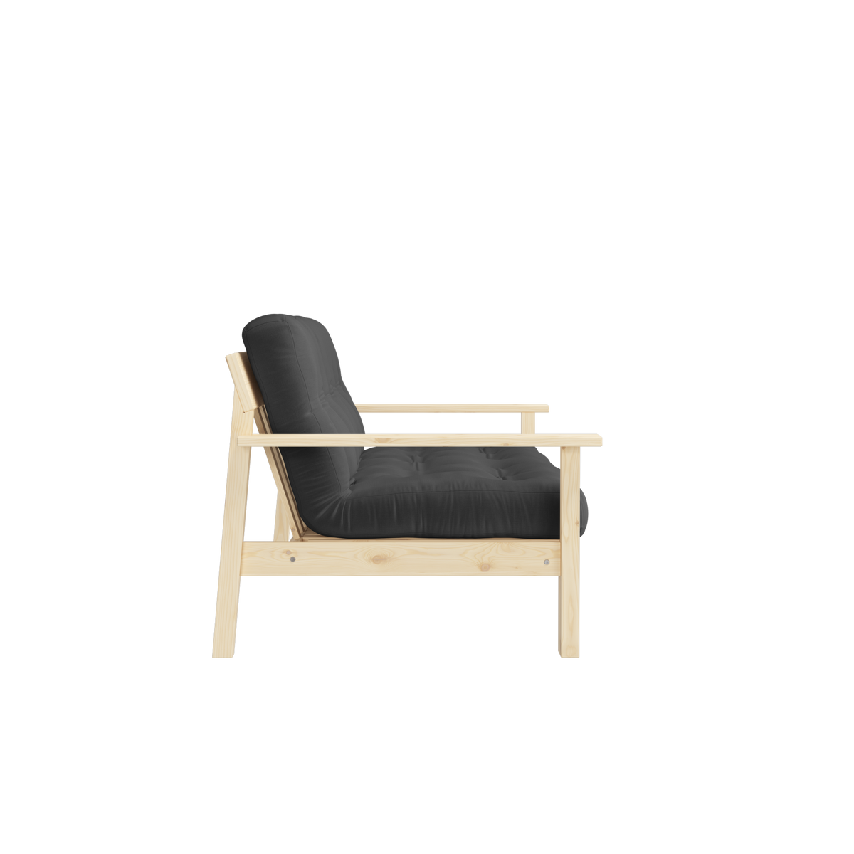 UNWIND CLEAR LACQUERED W. 5-LAYER MIXED MATTRESS DARK GREY