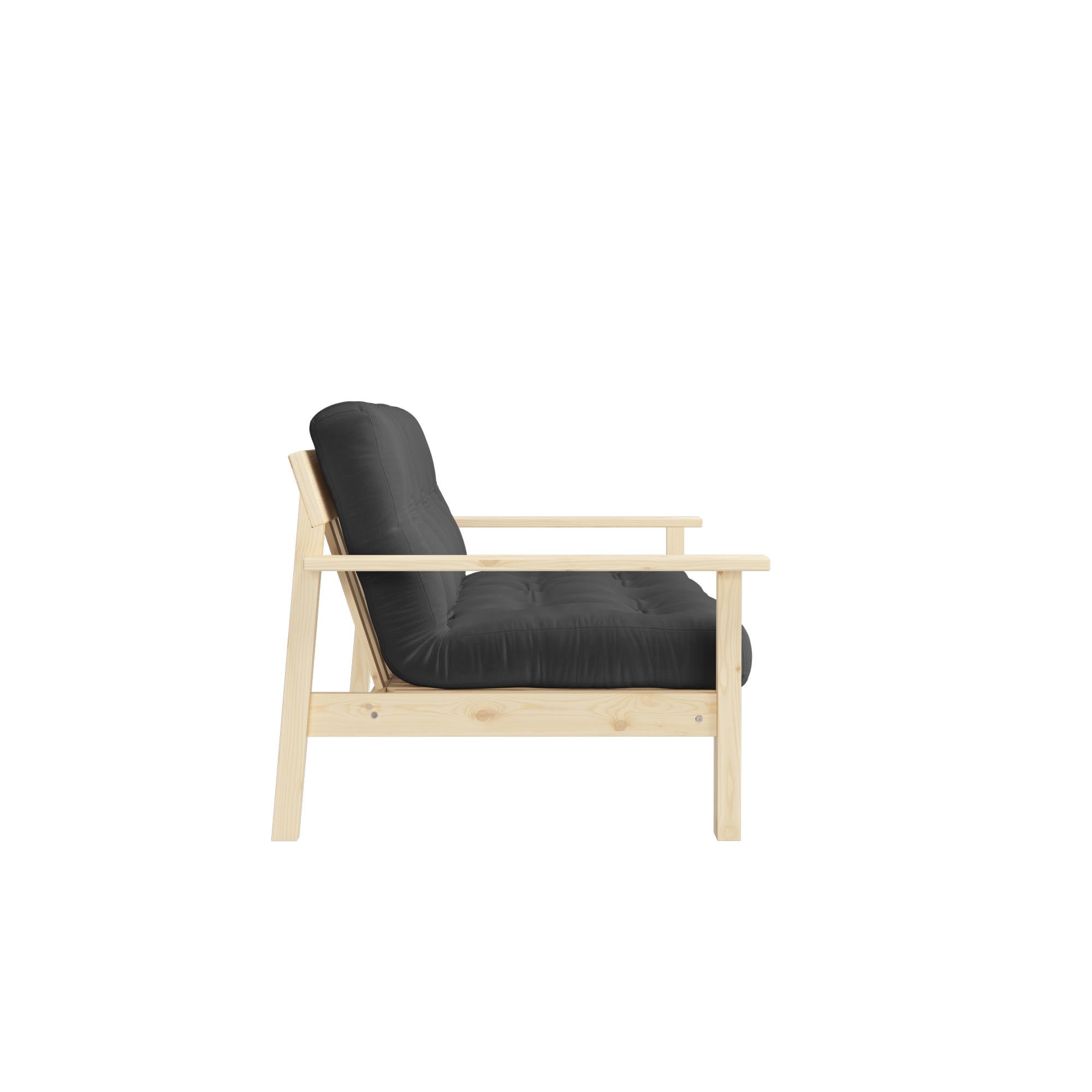 UNWIND CLEAR LACQUERED W. 5-LAYER MIXED MATTRESS DARK GREY