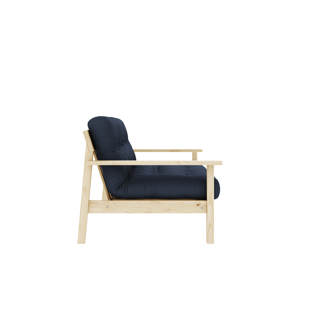 UNWIND CLEAR LACQUERED W. 5-LAYER MIXED MATTRESS NAVY