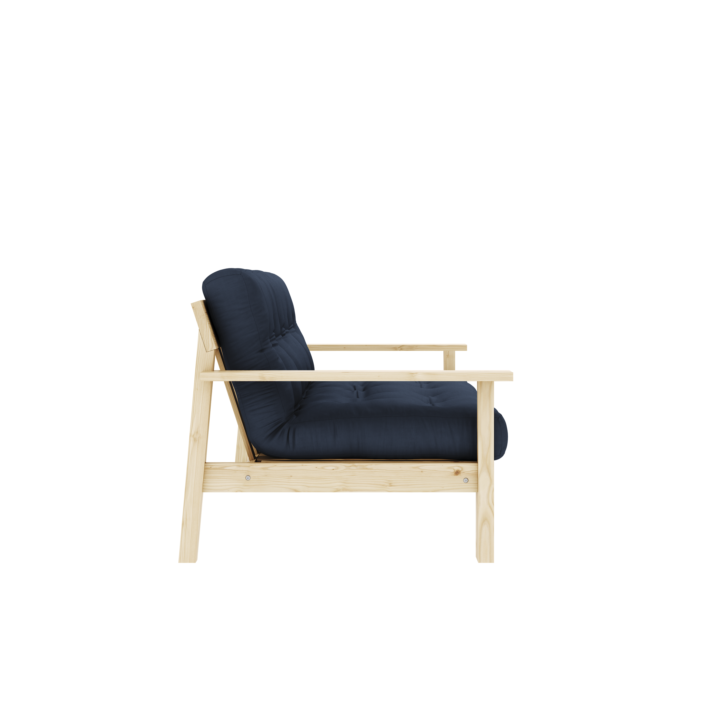 UNWIND CLEAR LACQUERED W. 5-LAYER MIXED MATTRESS NAVY