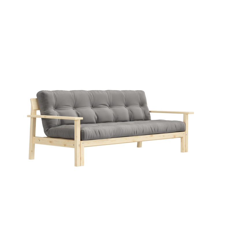UNWIND CLEAR LACQUERED W. 5-LAYER MIXED MATTRESS GREY