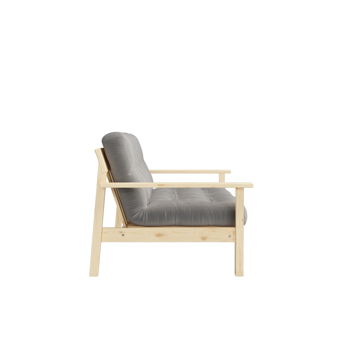 UNWIND CLEAR LACQUERED W. 5-LAYER MIXED MATTRESS GREY