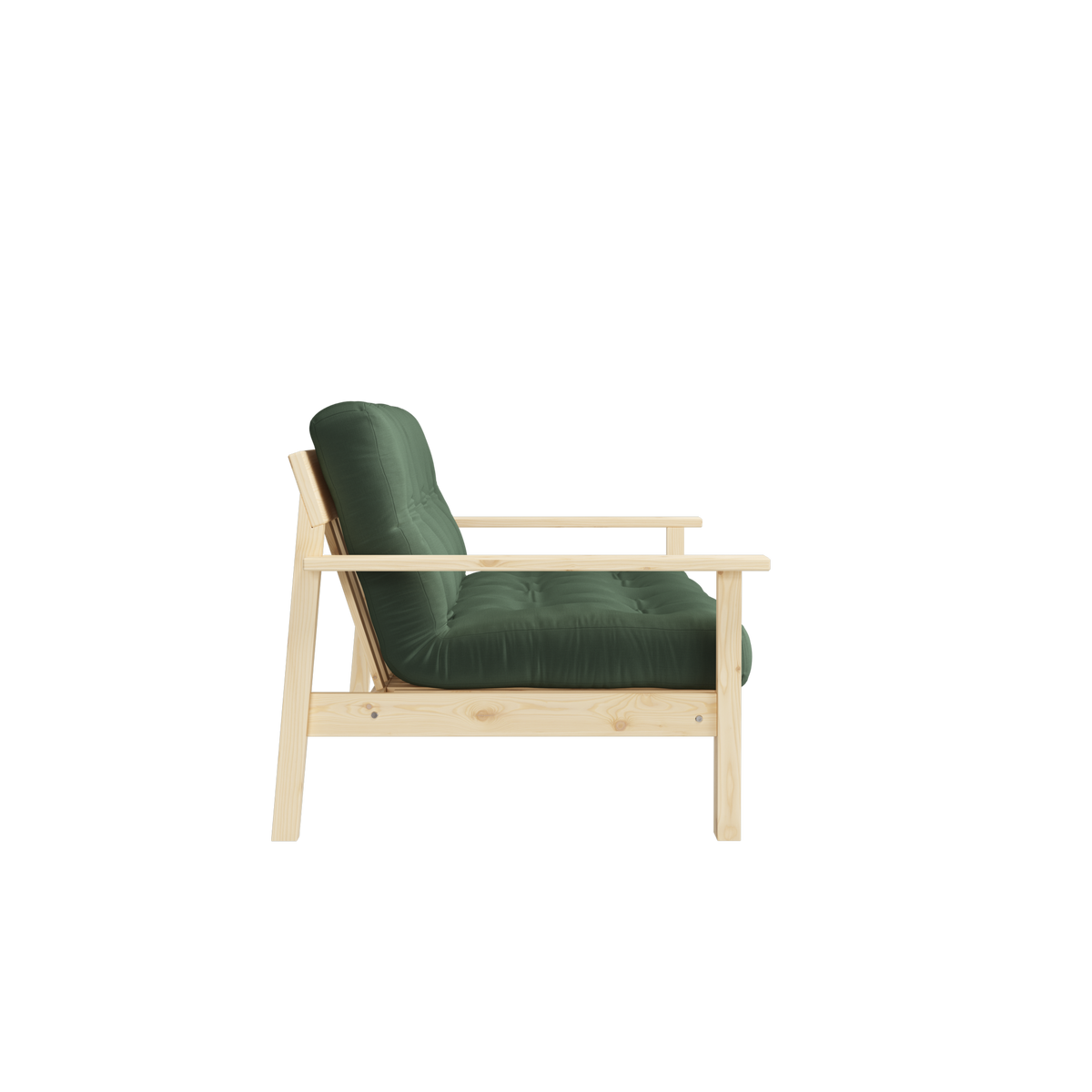 UNWIND CLEAR LACQUERED W. 5-LAYER MIXED MATTRESS OLIVE GREEN