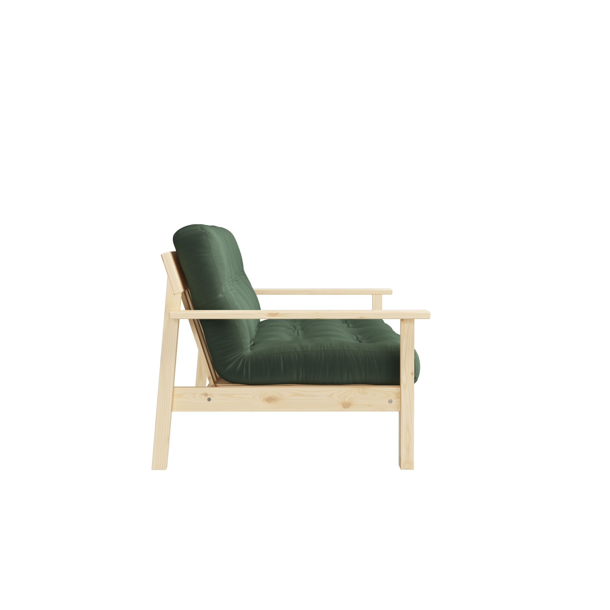 UNWIND CLEAR LACQUERED W. 5-LAYER MIXED MATTRESS OLIVE GREEN