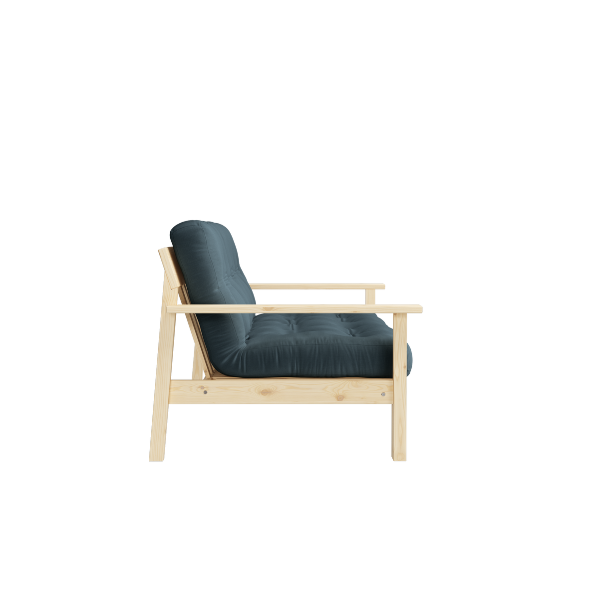 UNWIND CLEAR LACQUERED W. 5-LAYER MIXED MATTRESS PETROL BLUE