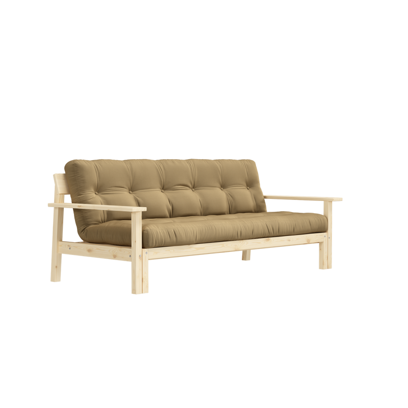 UNWIND CLEAR LACQUERED W. 5-LAYER MIXED MATTRESS WHEAT BEIGE